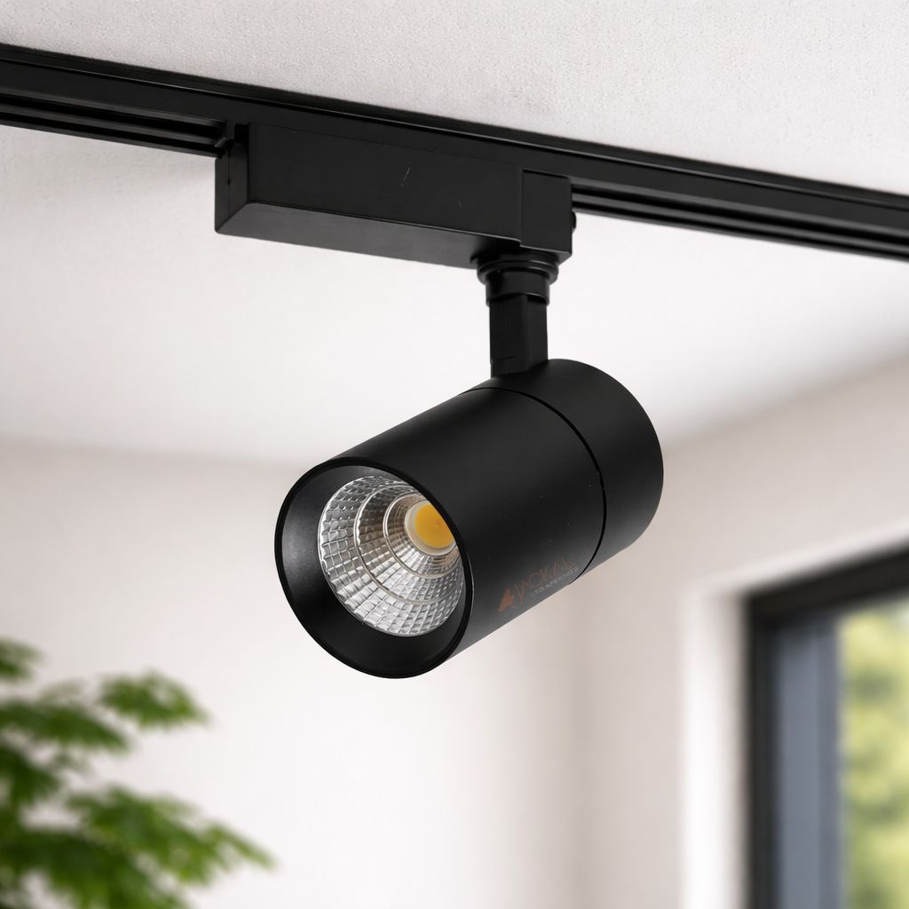 SPARKWORLD 20W LED Track Light (White Light, Black Body) | Adjustable Focus Spotlight | Free Size Track Mount