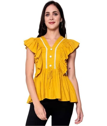 GOD BLESS Women's Rayon Regular Top ( Yellow )