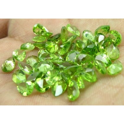 22.6Ct 50pc Lot Natural Green Peridot Pear 6X4mm Faceted Gemstone