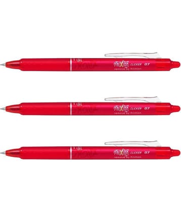 Pilot Frixion RT Clicker Ball Pen Red Pack of 3