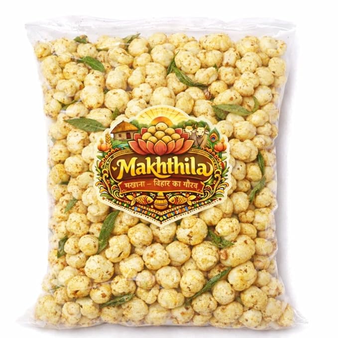 MAKHTHILA - Premimum Roasted Masala Makhana – Crunchy, Flavorful & Protein-Rich Snack | Lotus Seed with Kadhi Patta Fry