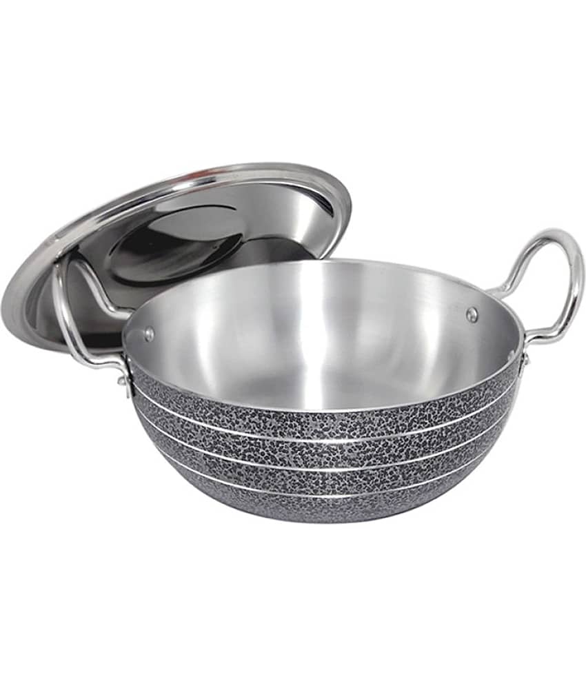 bartan hub Aluminium Enamle Deep Kadhai 4 mm ( 1 ) L