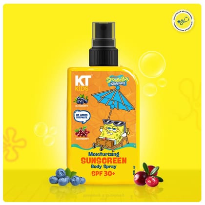 KT Kids Moisturizing Sunscreen Body Spray, UV Protection, SPF 30+ – 100ml