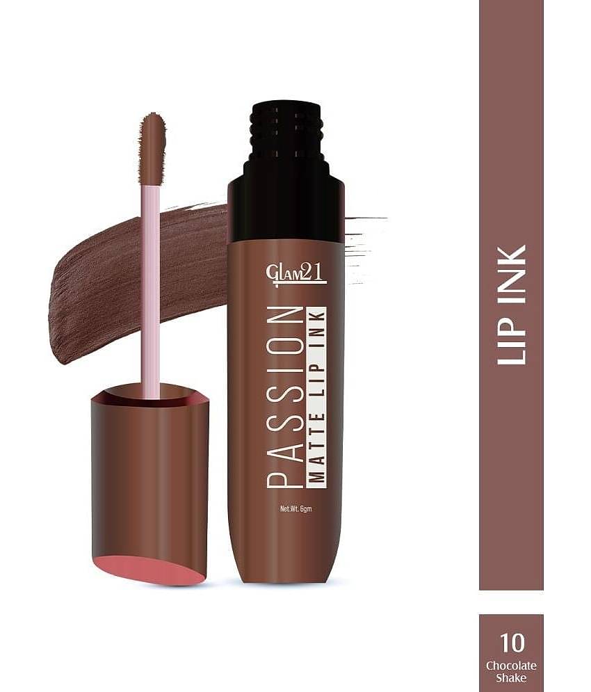Glam21 Passion Matte Lip Ink Upto 12Hour Color Stay Lightweight & Comfortable 6gm Brick Pink-08