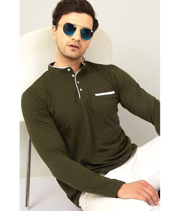 GESPO Pack of 1 Cotton Blend Regular Fit Men's T-Shirt ( Green )