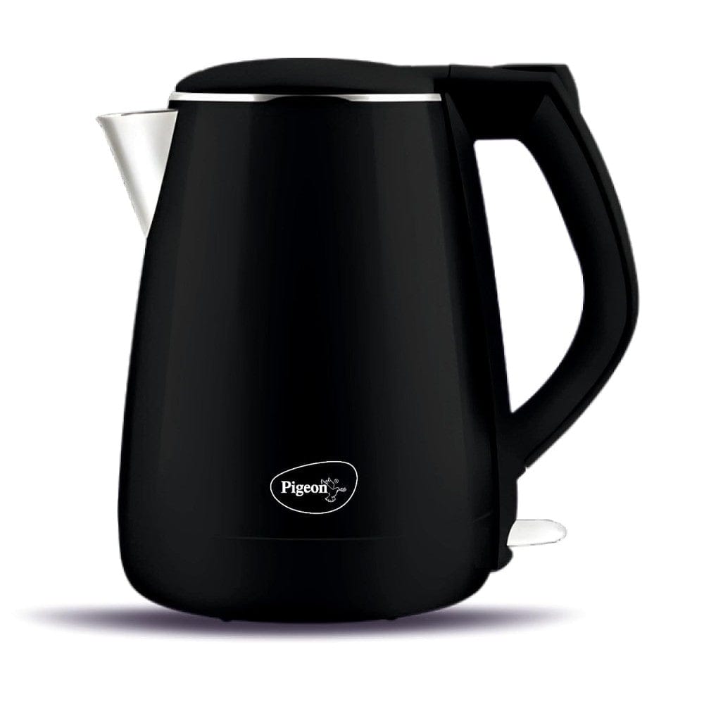 Pigeon Spark 1.2 ltr double walled kettle,Stainless Steel interior-Cool touch outer body with keep warm feature (black, 1500 watts)