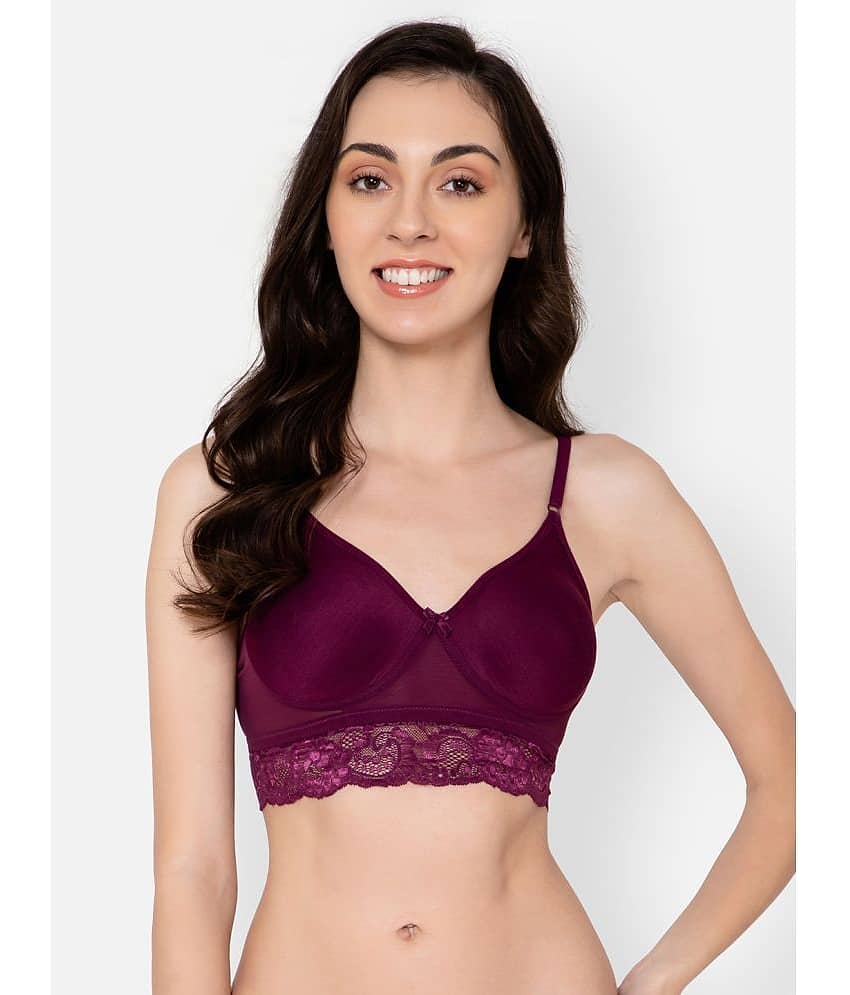 Clovia Nylon Non Padded Women's Bralette Bra ( Purple )