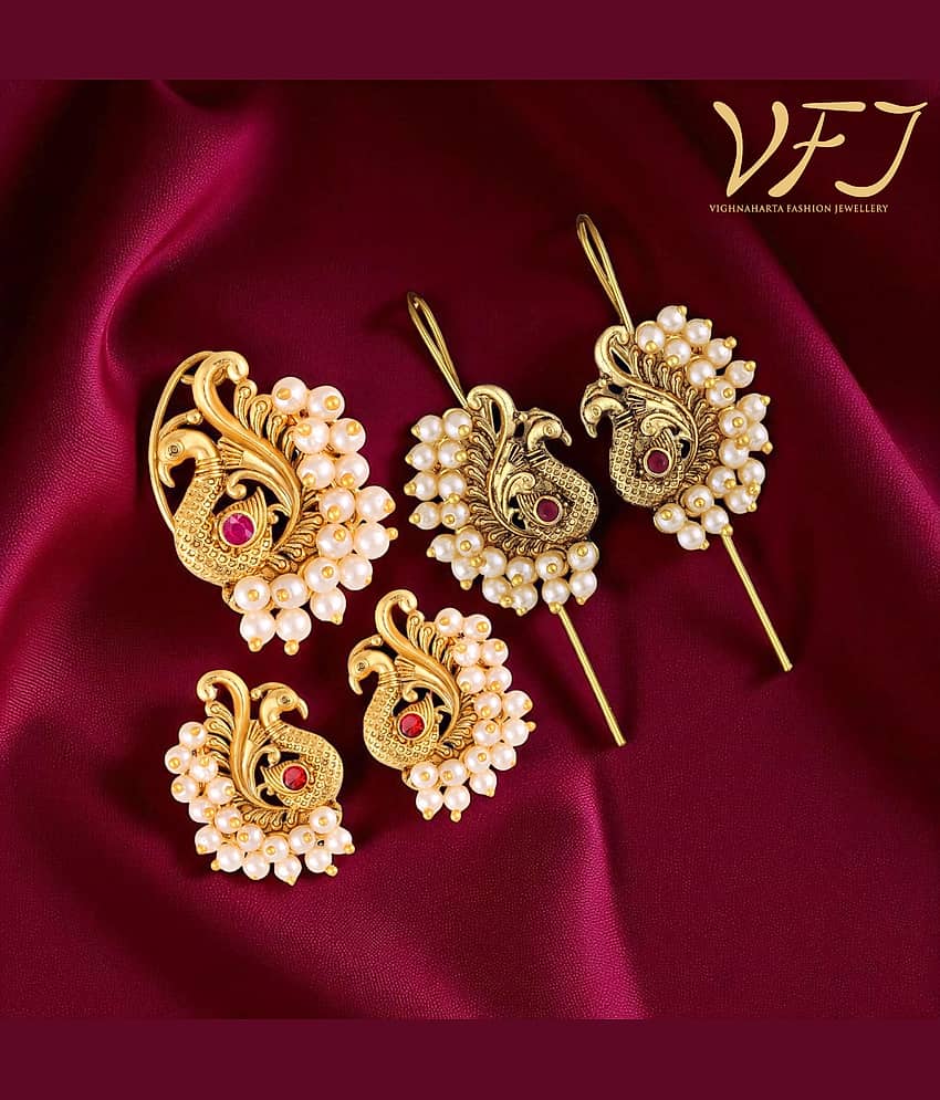 Vighnaharta Golden EarCuff Earrings ( Pack of 1 )