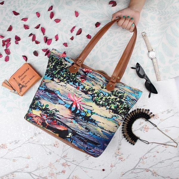 Petals Of Love Tote Bag Multicolor With Blend Of Pink