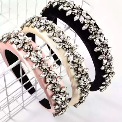Classic Feels | Crystal Hair Band-Black