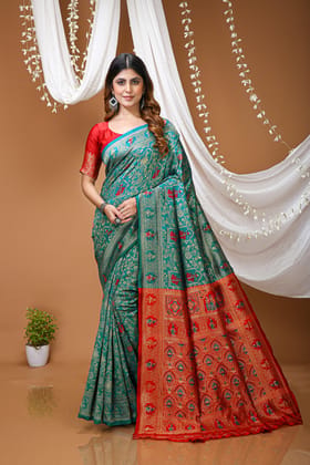 Lichi Silk Saree with Jacquard Border DNo 3