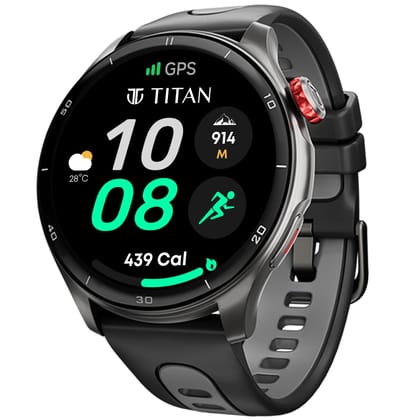 Titan Celestor Smart Watch with 1.43” AMOLED Display & AOD, 60Hz Fluid Display, BT Calling, Upto 7 Day Battery- Black
