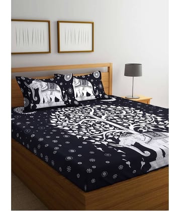 Uniqchoice Cotton Queen Bedsheet ( Black )