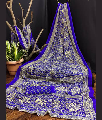 Kanooda Prints Georgette Printed Saree With Unstitched Blouse Piece ( Green )