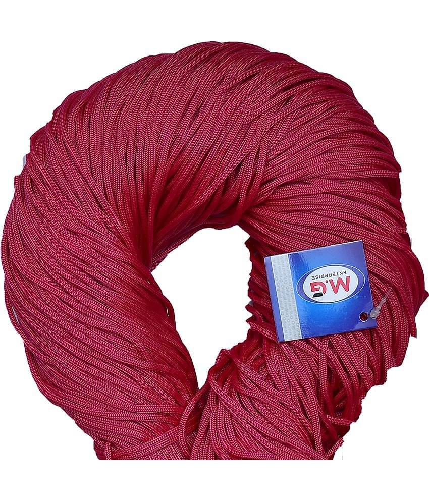 Macrame Magenta Braided Cord Thread Nylon knot Rope sturdy cording, mildew resistant DIY 3 mm 75 m for Jewelry Making, Bags & art craft