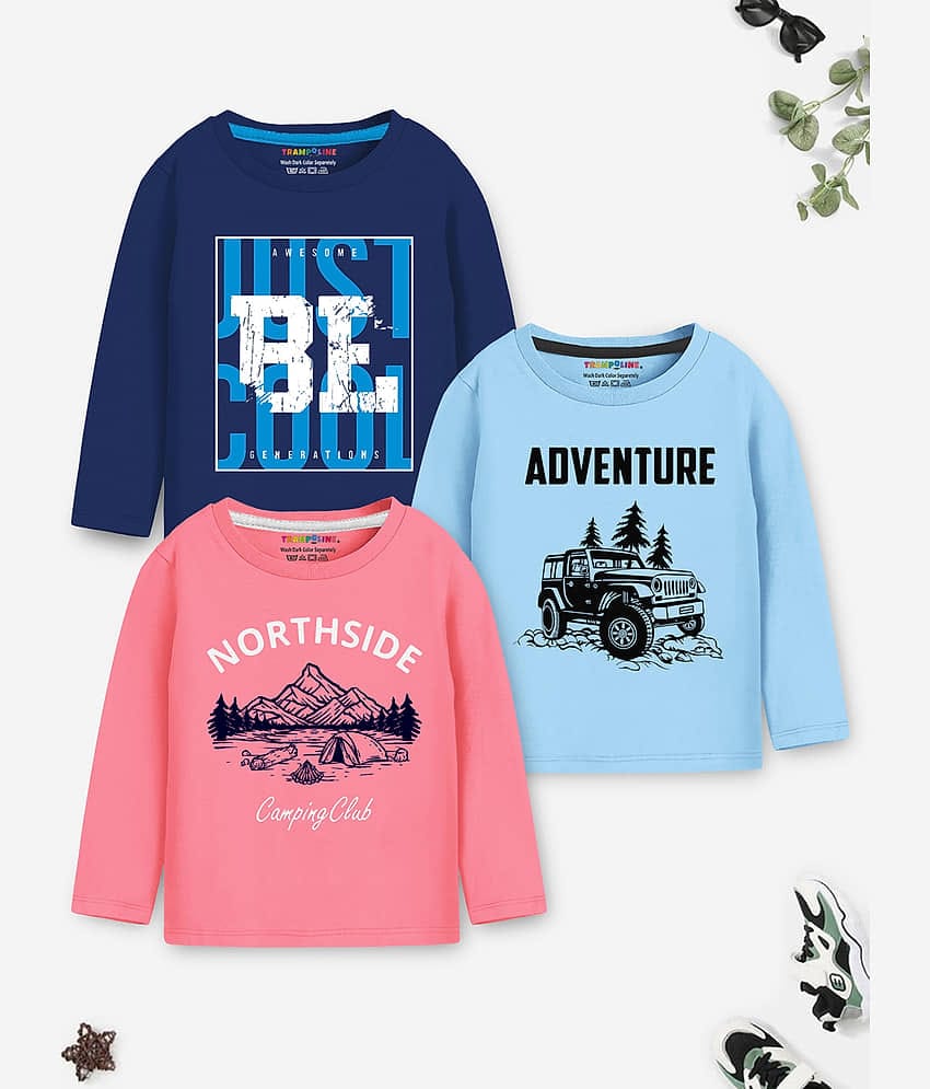 Trampoline Pack of 3 Boys Cotton Blend T-Shirt ( Multicolor )