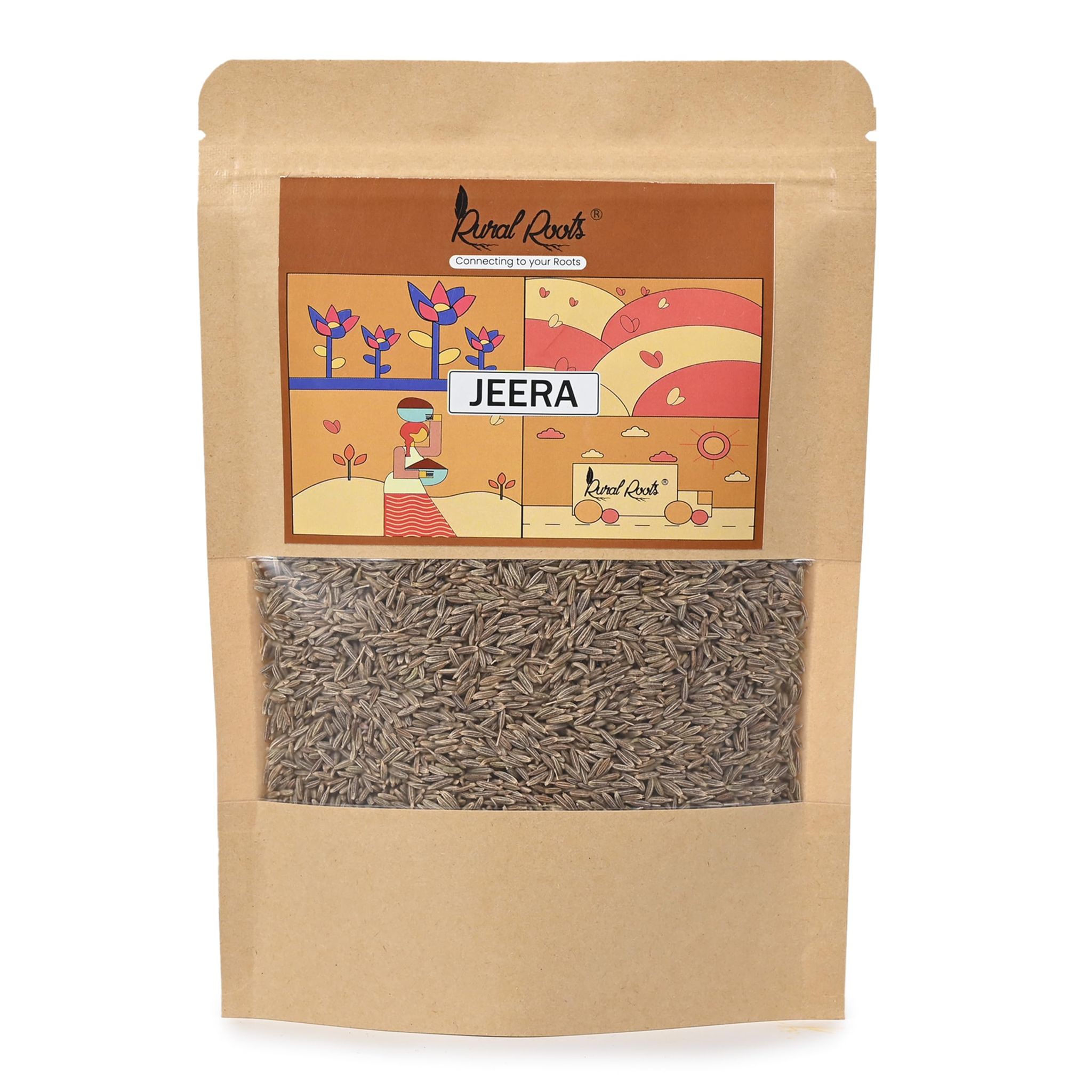 Rural Roots Jeera Whole - 200g | Cumin Whole | Whole Cumin Seeds | 100% Natural & Fresh - Hygienically Packed, Rich Aroma & Flavor | Whole Spices | Sabut Jeera | Spice for Indian Cooking