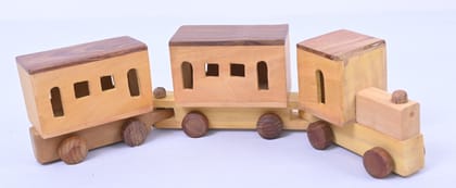 Natural Wood Toy Train Set