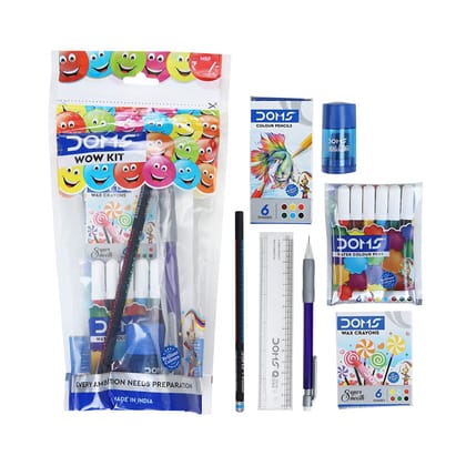 Doms Plastic Wow Craft Kit, Perfect Value Pack, Kit For Creative Minds, Gifting Range For Kids, Combination Of 7 Stationery Items, Multicolor