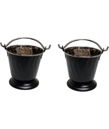 Dynore Black Serving Bucket Black Serving Bucket ( Set of 2 )