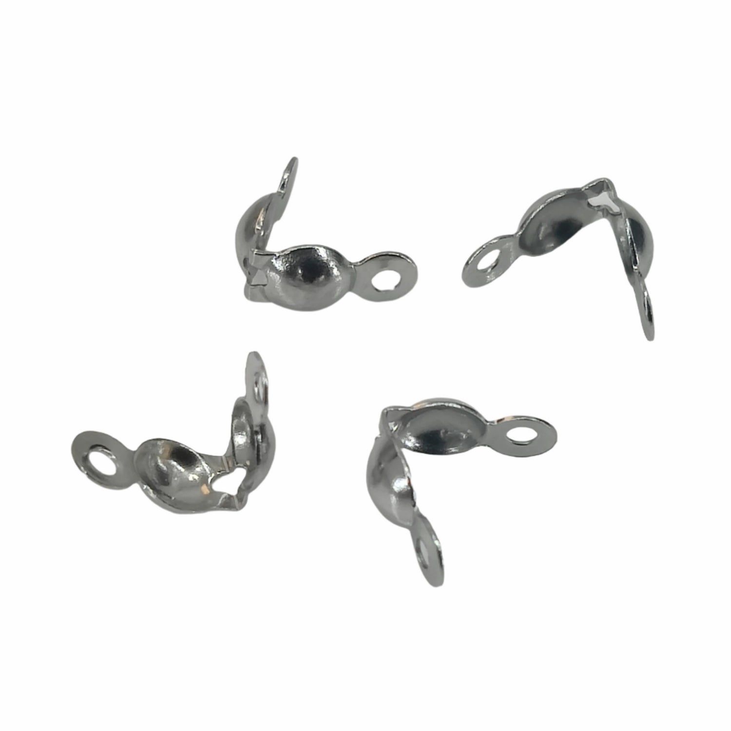 Tarnish Resistant 304-Stainless Steel Bead Tips For Upto 3 MM (25 Pieces) Enclosures Containers Holders Silver Color For Jewellery Making-25 Pieces