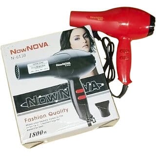 1800W Professional Hair Dryer for Quick Drying & Styling â€“ Hot/Cold Air, Cool Shot, Multiple Modes (Black & Red)