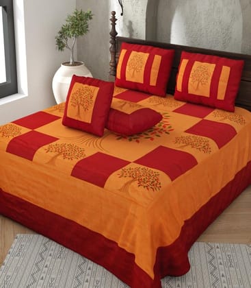 Elegant Patch Work Silk Bedsheet Set Elegant Patch Work Silk Bedsheet Set