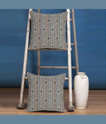 mezposh Set of 2 Cotton Cushion Covers 40X40 cm (16X16)