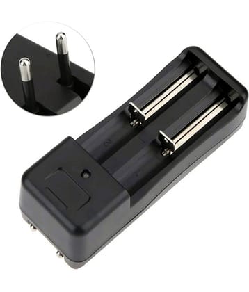 CONSONANTIAM Universal Dual Battery Charger Li-ion 3.7V 18650 16340 14500 17670 CR123A Cells Lithium Batteries Rechargeable Battery Charger (2-Slot-Charger)