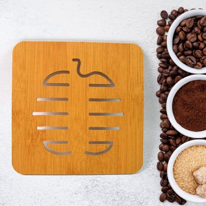 Square Bamboo Wood Table Place mat Hot Pot Cup Mat Tea Coaster(14├Ч14 Cm / 1 Pc) Square Bamboo Wood Table Place mat Hot Pot Cup Mat Tea Coaster(14├Ч14 Cm / 1 Pc)