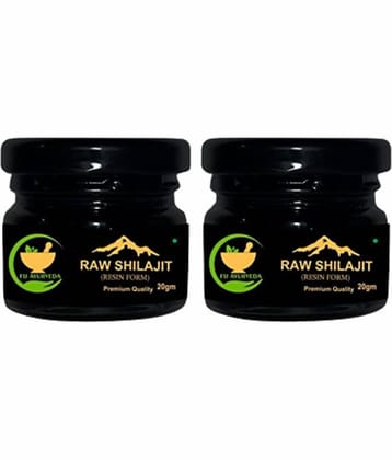 FIJ AYURVEDA Pure Ayurvedic Raw Shilajit/Shilajit Resin (Semi Liquid) Supports Power, Energy & Vitality - 40Gm (Pack of 2)