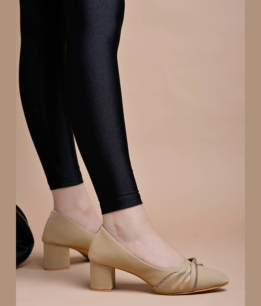 Stylestry Beige Women's Pumps Heels
