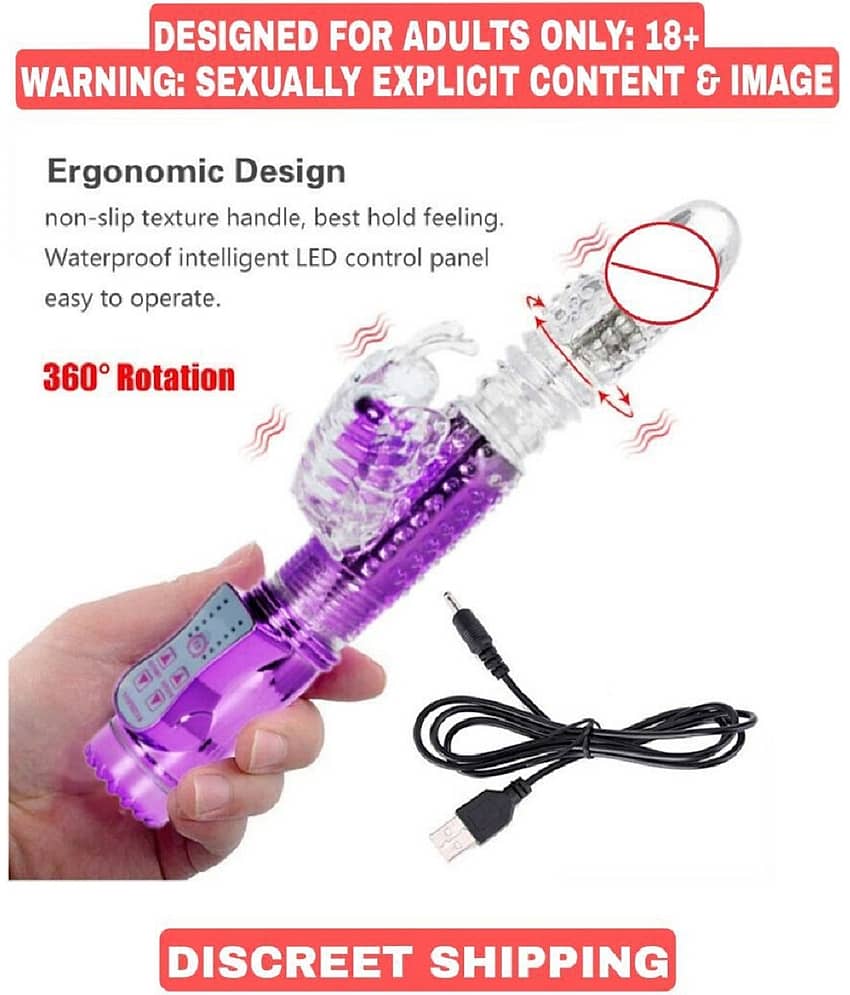 36 Modes USB Rechargeable Rotating Rabbit Vibrator Waterproof Vibrating Anal Dildo G S*pot Clitoris Stimulator Sex Toys for Woman