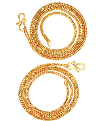 AanyaCentric Combo of 2 Gold Plated 28inches Long Fashion Chain