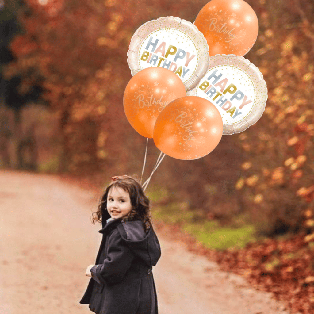 Rose Gold Happy Birthday Balloon Set - 5PC - Party and Festive Needs | Buy online on ZillyBuy