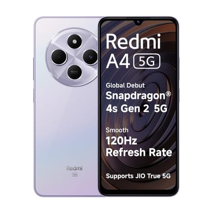 Redmi A4 5G (Sparkle Purple, 4GB RAM, 64GB Storage) | Global Debut SD 4s Gen 2 | Segment Largest 6.88in 120Hz | 50MP Dual Camera | 18W Fast Charging
