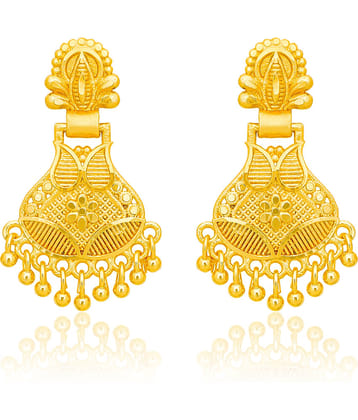 LUV FASHION Golden Chandbalis Earrings ( Pack of 1 )