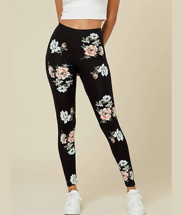 DE TRENDZ Women Cotton Blend Slim Fit Jegging ( Black )
