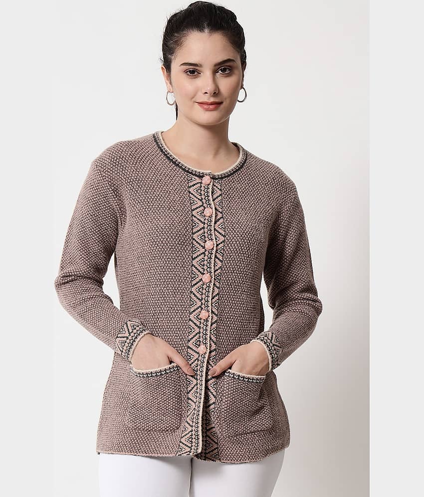 TAB91 Acro Wool Peach Buttoned Cardigans -