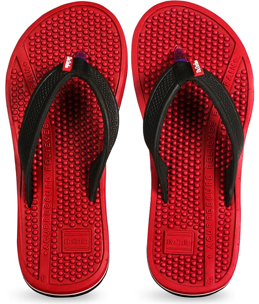 Dr.Ortho Slippers Red Women's Massage Flip Flop