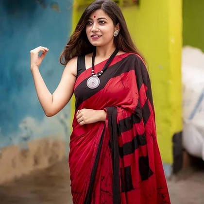 AWESOME LINEN COTTON PRINTED SAREE -1788