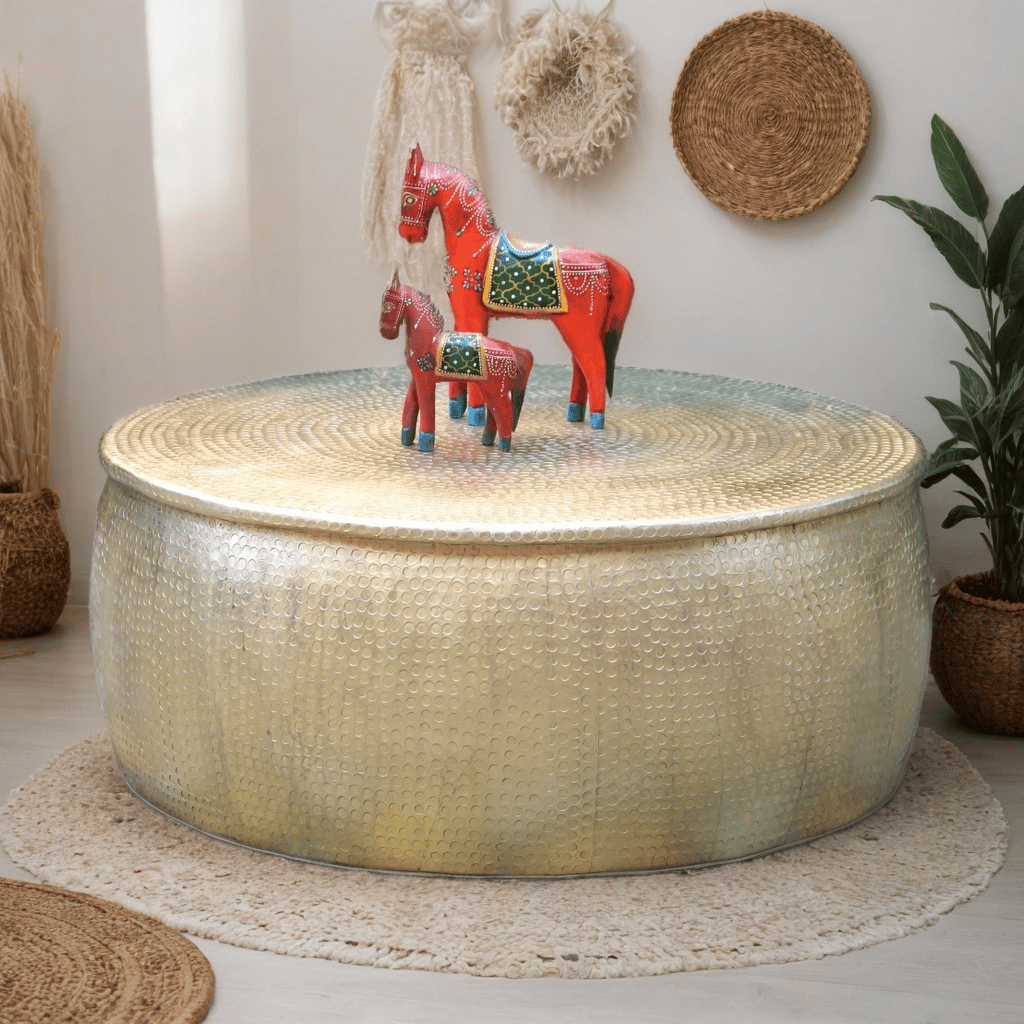 Round Wooden Drum Table | Cocktail Table | Dinner Table