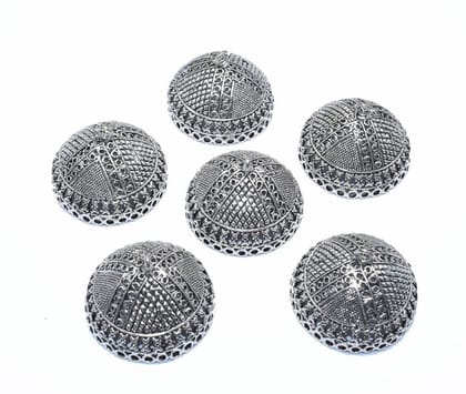Round Shape Oxidized Silver Plated handmade jhumka/jhumki earring Base Jewelry Finding , NJBS-023-Per Packet of 2 Pair / 24 mm