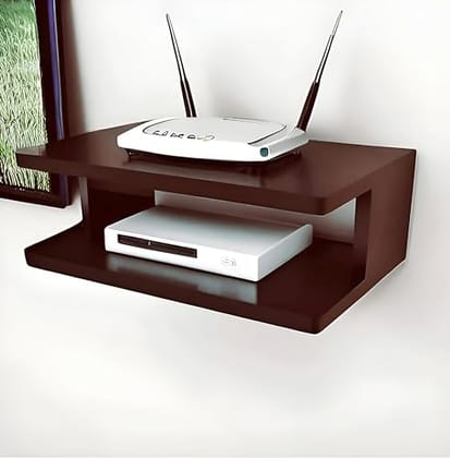 Dime Store Engineered Wood Set Top Box Stand TV Stand WiFi Router Rack Wall Shelf for Living Room Stylish