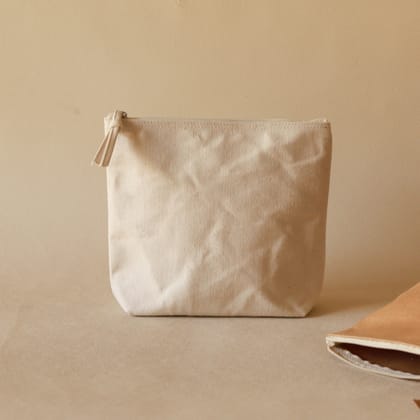 Tall Bun Pouch-Regular / Cotton Canvas - Natural