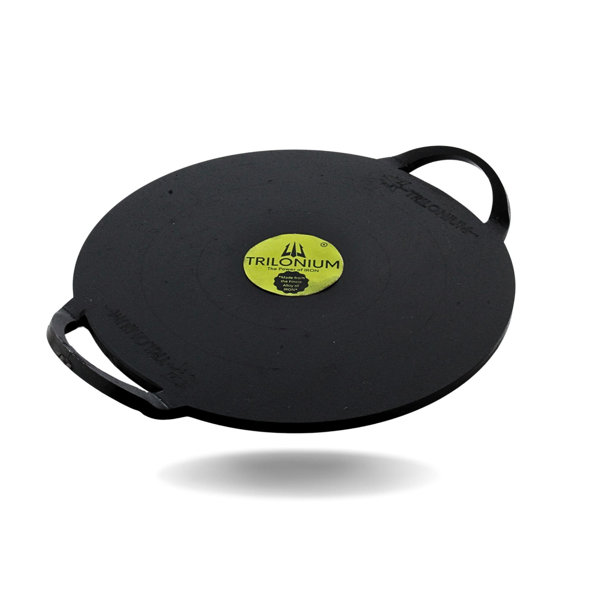 Trilonium Triple-Seasoned Iron Boulder Dosa Tawa 28 cms, 3 Kgs
