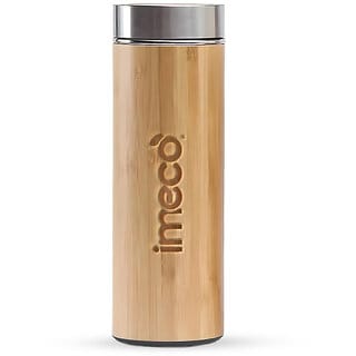 IMECO ECO-POUR Flat Head Bamboo Bottle with Stainless Steel Lid 450 ml