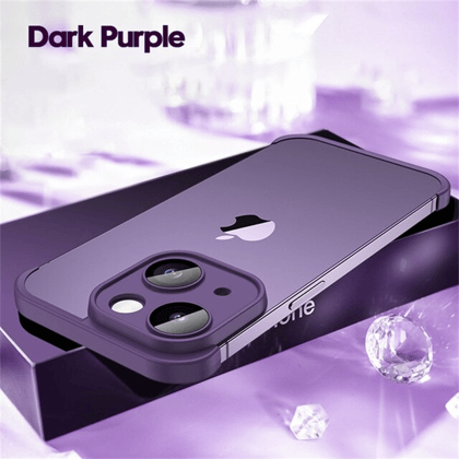 Premium Frameless Bumper with Glass Lens Protector Case By iSerieshub For iPhone-iPhone 11 / Dark Purple