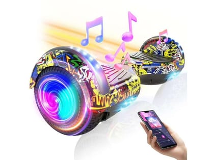 PULSEBOARD P6+ UL 2272 Certified Hoverboard Self Balancing Electric Scooter 6.5 Inch for Adult and Kids with LED Light and App (SkulCandy) PULSEBOARD P6+ UL 2272 Certified Hoverboard Self Balancing Electric Scooter 6.5 Inch for Adult and Kids with LED Light and App (SkulCandy)