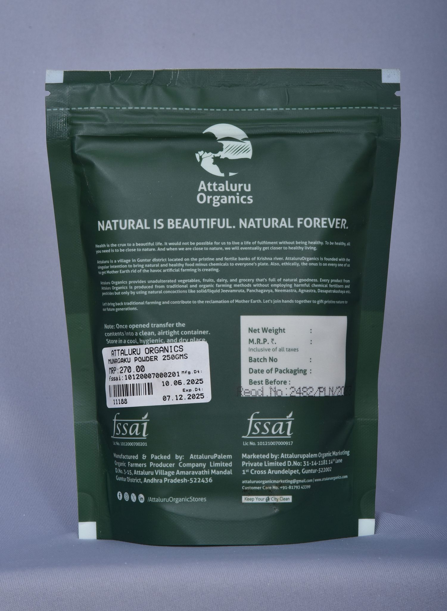 Attaluru Organics Moringa Powder